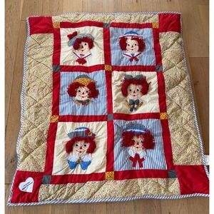 Vintage Applause Raggedy‎ Ann & Andy Quilted Wall Hanging Decor